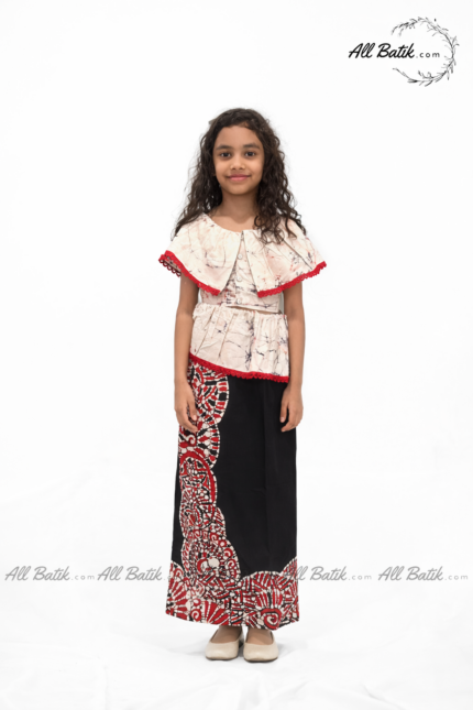 Red and Black Color Baby Girls Batik Redda Hatte